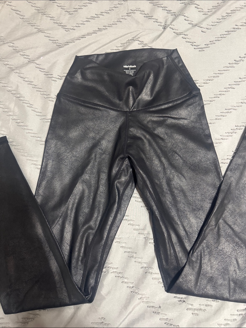 Black Faux Leather High-Waist Leggings